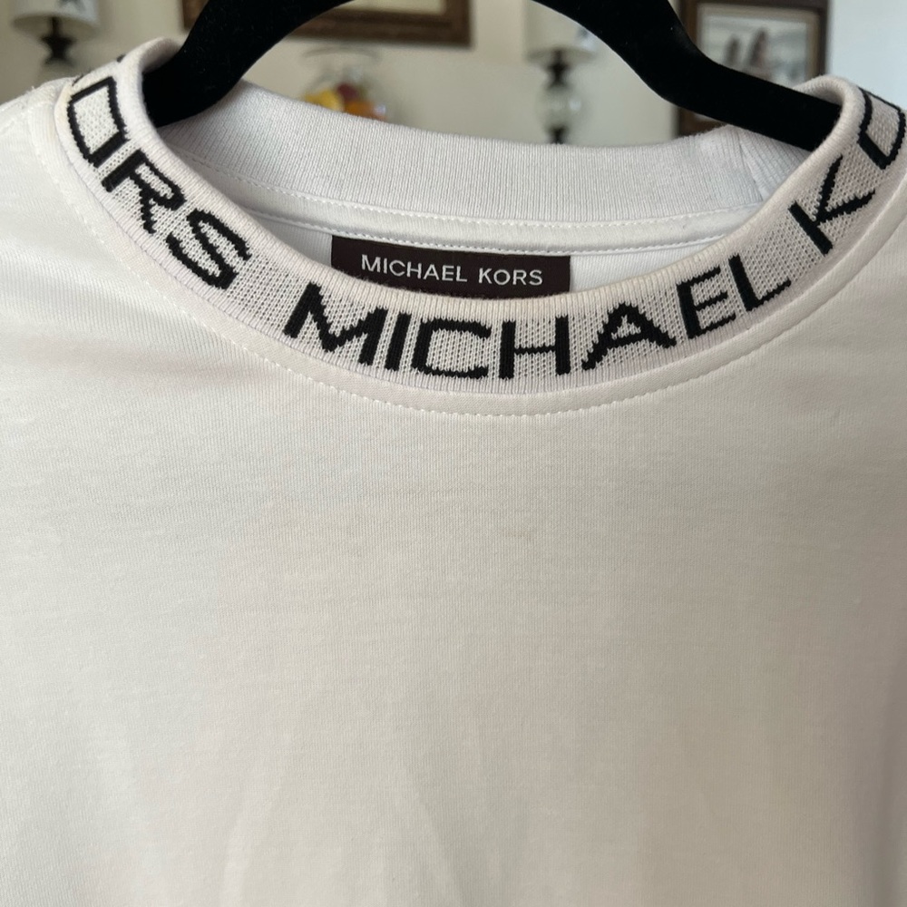 Authentic, Brand New Michael Kors Logo Tape Cotton Blend Sweater